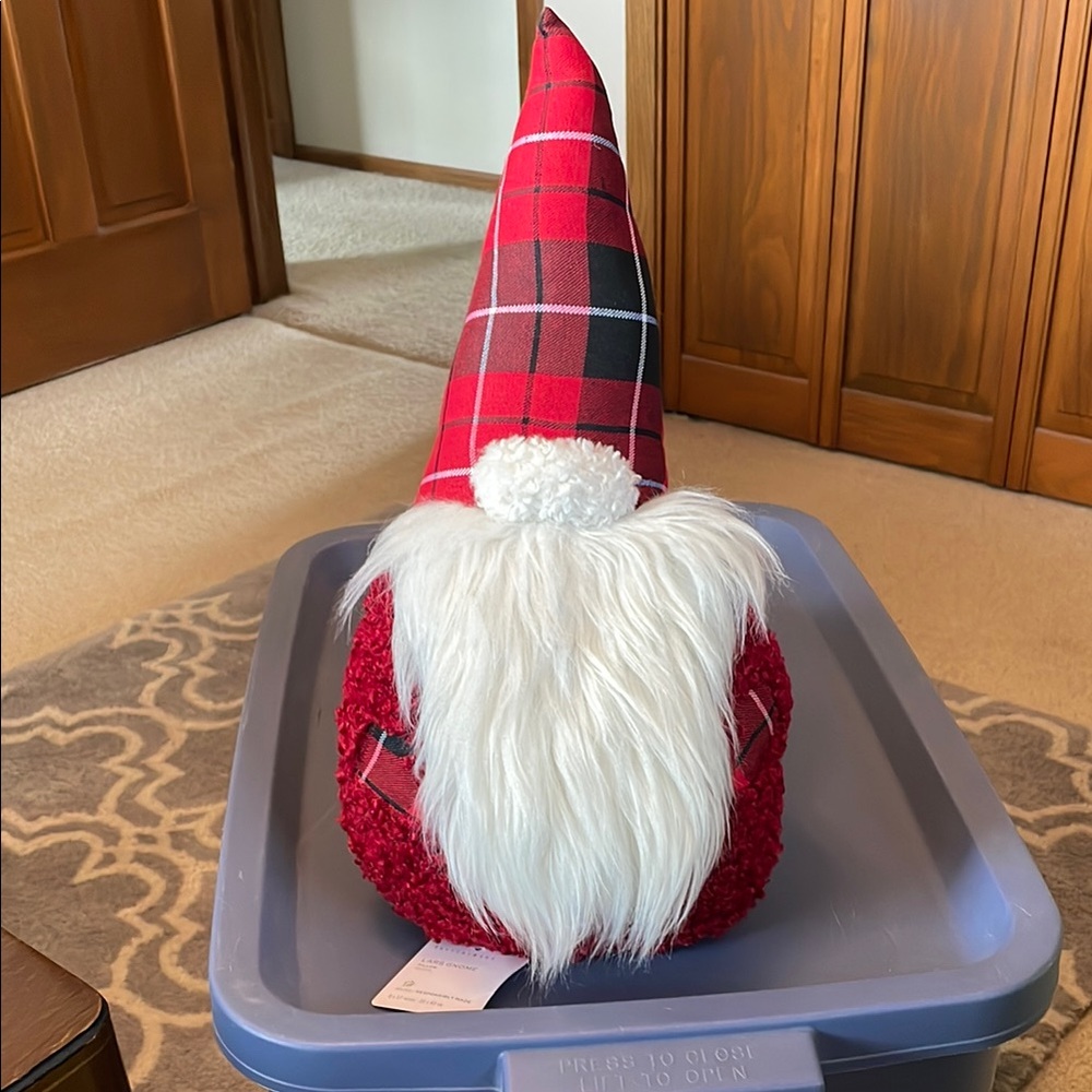 Pottery Barn Plaid Lars Gnome Shaped Pillow